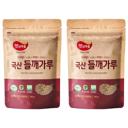 햇님마을 국산 들깨가루, 100g, 2개