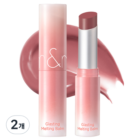 롬앤 글래스팅 멜팅 립밤, 베일드로즈, 3.5g, 2개