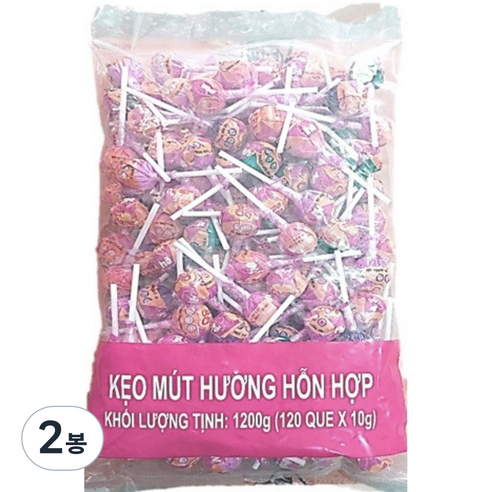 츄파춥스 리필팩 막대사탕 랜덤 발송 120p, 1200g, 2봉