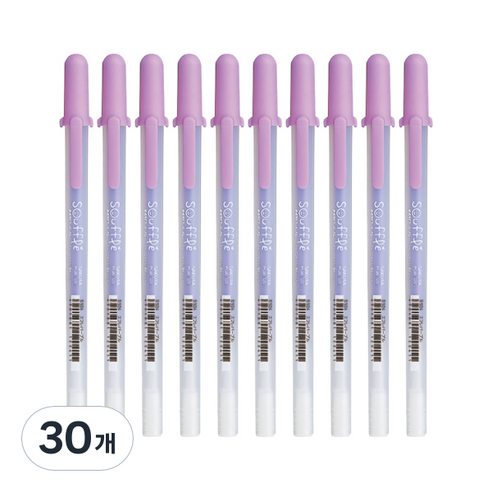 SAKURA 겔리롤 수플레 젤잉크펜 0.8mm, 퍼플, 30개