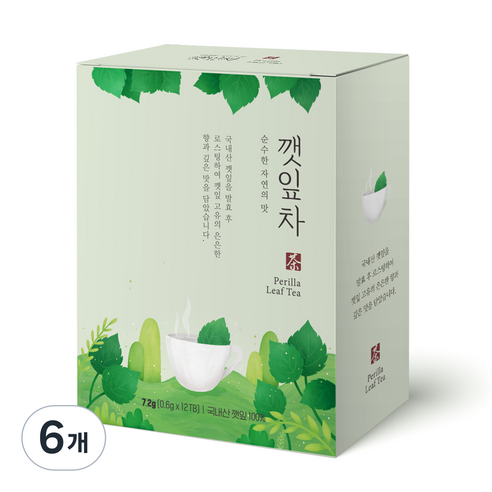 하루의 디톡스 데일리워터 깻잎차, 0.6g, 12개입, 6개