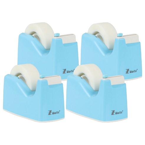 잘잘리오 미니 자동 안전 어린이 테이프 디스펜서 레인보우, 06 스카이블루, 4개