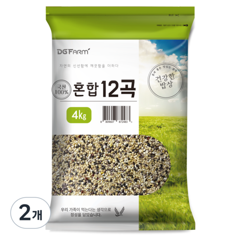 건강한밥상 국산 혼합 12곡, 4kg, 2개
