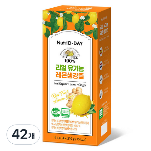 뉴트리디데이 리얼 NFC 유기농 레몬생강즙, 15g, 42개