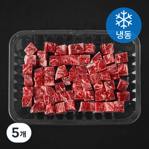 미국산 소고기 부채살 사각큐브 (냉동), 5개, 500g