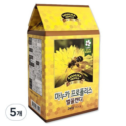 마누카 프로폴리스 벌꿀캔디, 240g, 5개