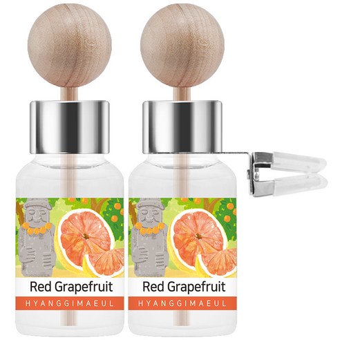 향기마을 차량용 송풍구 디퓨저 본품 17ml x 2p 세트, 레드자몽, 1세트
