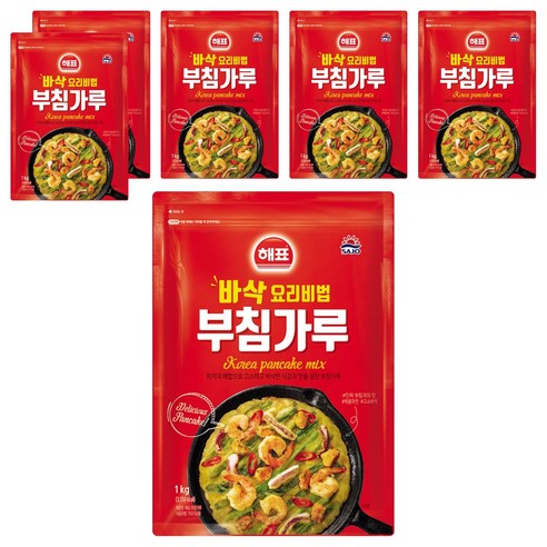해표 부침가루, 6개, 1kg