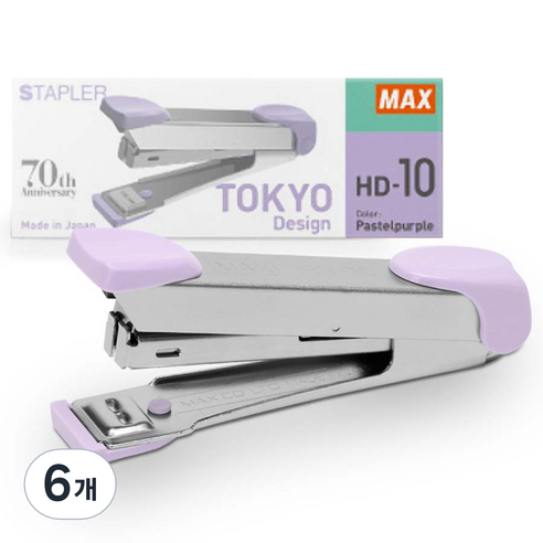 MAX 스테플러 HD-10, 파스텔퍼플, 6개