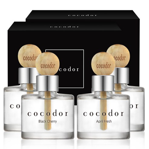 코코도르 우드볼 차량용디퓨저 50ml 2개입, 베스트 1호(블랙체리, 에이프릴 프레쉬), 2세트