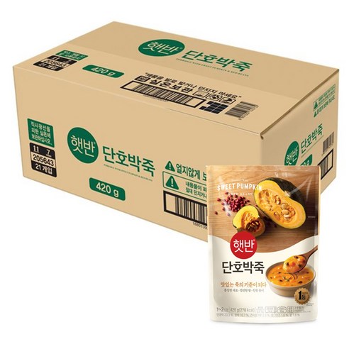 햇반 단호박죽, 420g, 21개