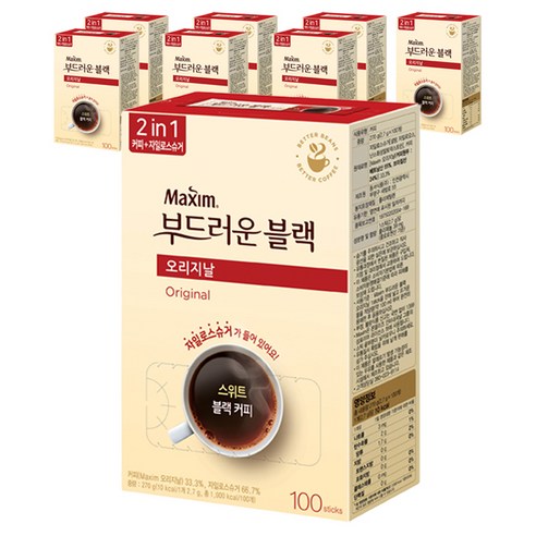 맥심 오리지날 부드러운 블랙 커피믹스, 100개, 8개