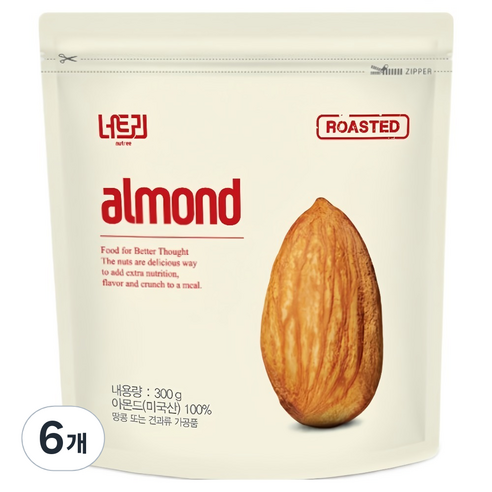 너트리 볶음 아몬드, 300g, 6개