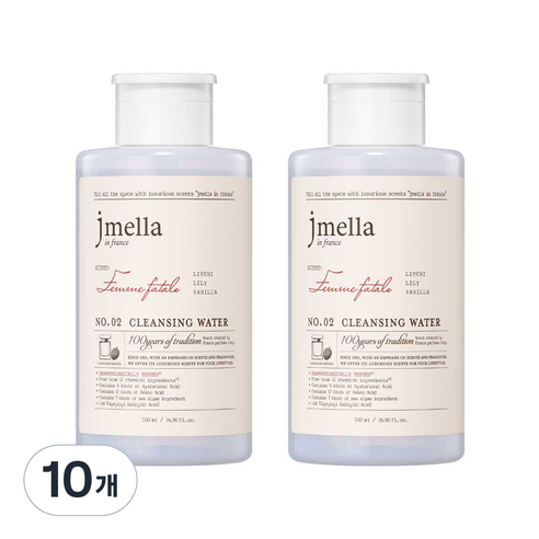 제이멜라 인 프랑스 팜므파탈 클렌징 워터, 500ml, 10개