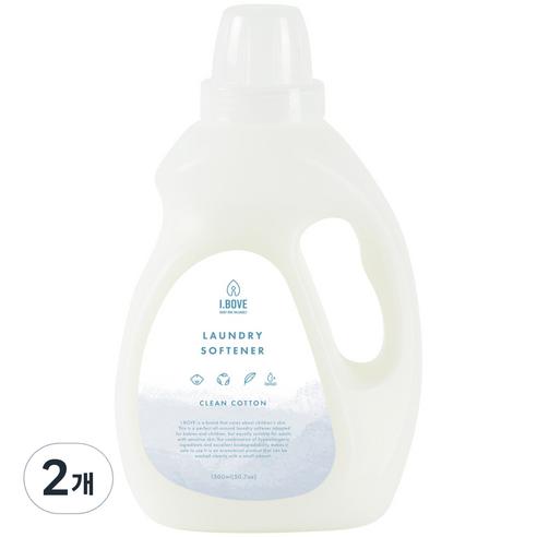 아이보브 고농축 유연제 클린코튼, 2개, 1.5L