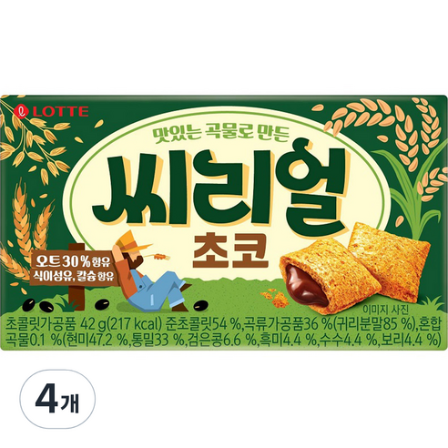 롯데웰푸드 씨리얼 초코, 42g, 5개