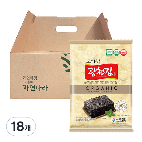 광천김 오가닉 광천김, 20g, 18개