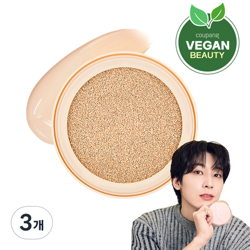 더페이스샵 잉크래스팅 슬림핏 뉴 쿠션 리필 12g, V201 애프리콧 베이지, 3개