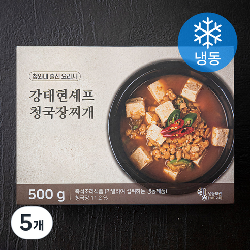 강태현셰프 청국장찌개 (냉동), 500g, 5개