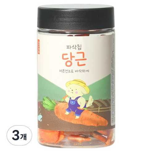 댕댕이연구소 강아지 디디랩 파삭칩 저온건조 과일 채소 간식, 3개, 50g, 당근