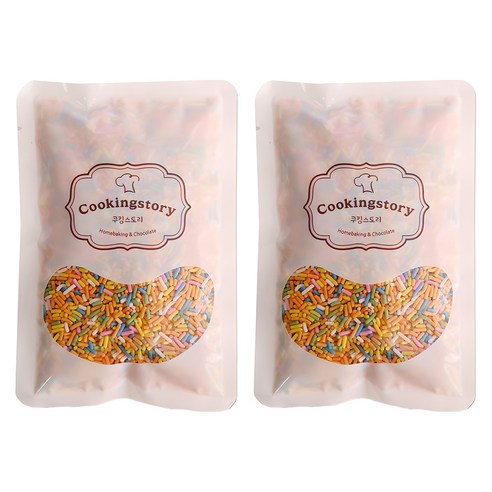 쿠킹스토리 레인보우 스프링클, 500g, 2개