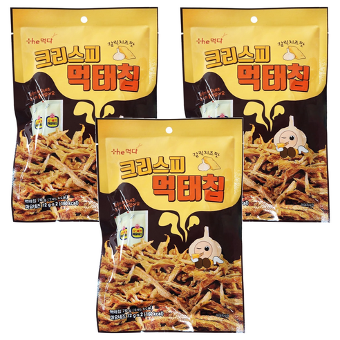 더먹다 크리스피 동결건조 먹태칩 갈릭치즈맛, 3개, 94g