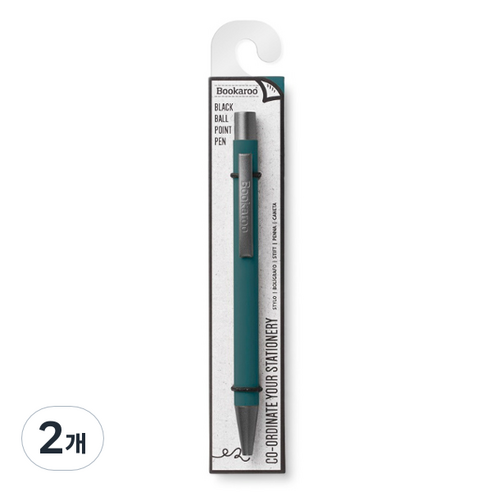 이프 블랙유성잉크 부카루 볼펜 0.7mm, 틸그린, 2개