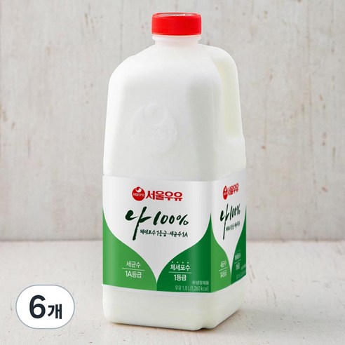 서울우유 나100% 우유, 1800ml, 6개