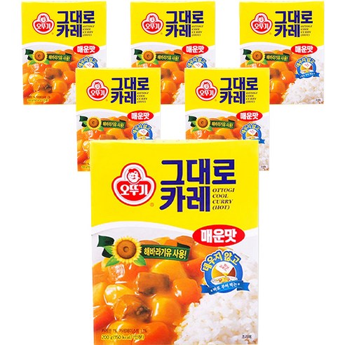 오뚜기 즉석 그대로카레 매운맛, 200g, 6개