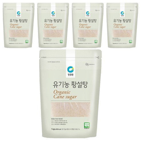 청정원 유기농 황설탕, 1kg, 5개