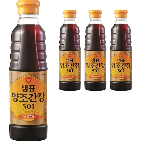 샘표 양조간장 501, 500ml, 4개