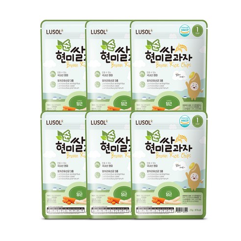 루솔 현미쌀과자, 당근, 6개, 25g