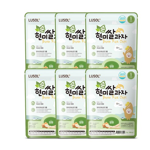 루솔 현미쌀과자, 양파, 6개, 25g