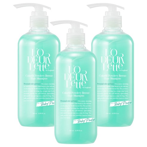 로더렛 컬러핏 헤어 두피 퍼퓸 샴푸 파우더리 브리즈, 500ml, 3개