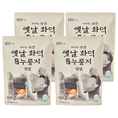 일일곡식 옛날 화덕 누룽지 찹쌀, 600g, 4개