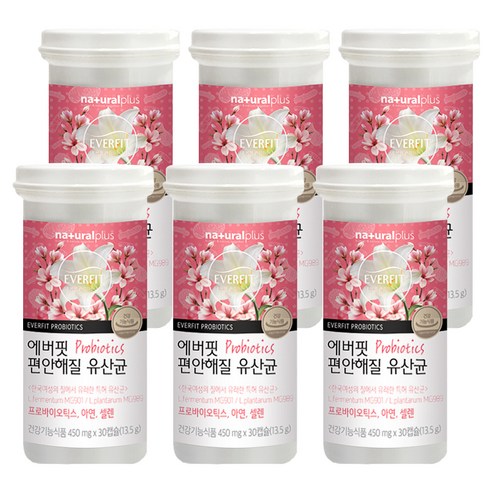 내츄럴플러스 에버핏 편안해질 유산균 13.5g, 30정, 6개