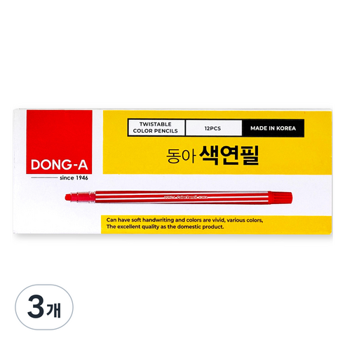 동아 샤프식 색연필 빨강 12p, 3개, 1개