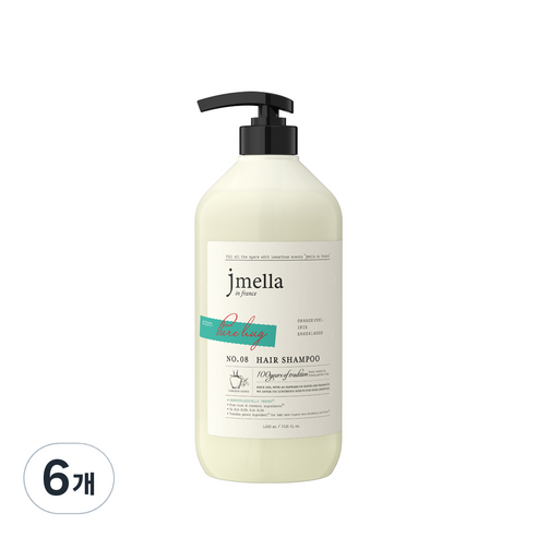 제이멜라 인 프랑스 시그니처 퓨어 허그 헤어 샴푸, 6개, 1000ml