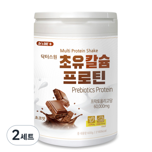 닥터스원 초유 칼슘 프로틴 프리바이오틱 단백질쉐이크, 600g, 2개