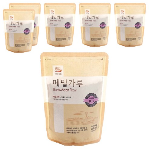 전원식품 메밀가루, 400g, 6개