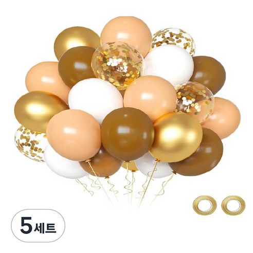 만들하비 컨페티 풍선 세트, 커피우유, 5세트
