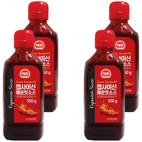 사조해표 캡사이신 매운맛소스, 550g, 4개