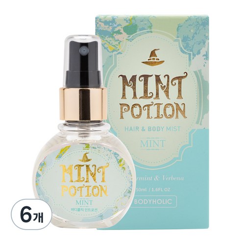 바디홀릭 민트포션 바디미스트, 50ml, 6개
