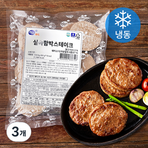 하늘푸드 실속함박 스테이크 10개입 (냉동), 600g, 3개