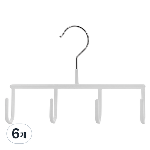 마와 옷 벨트걸이, 화이트, 6개