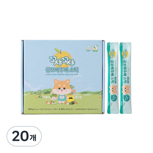 꼬샤꼬샤 곰보배추배 스틱 15p, 300g, 20개