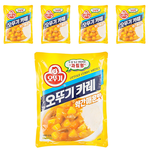 오뚜기 카레 과립형 약간매운맛, 1kg, 5개