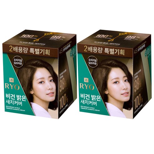려 비건밝은새치커버 4.5 2배용량 기획 240g, 오리지널 딥브라운, 2개