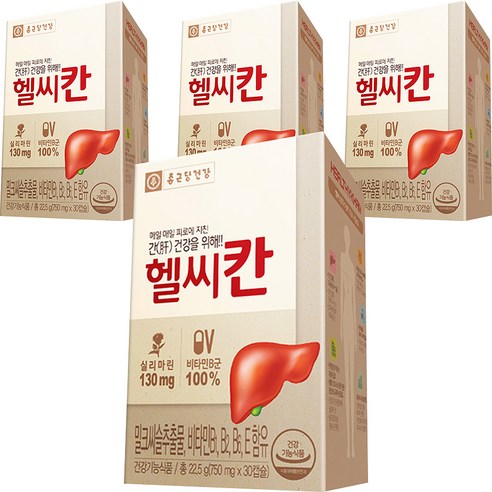 종근당건강 헬씨칸 밀크시슬 영양제 30정, 4개