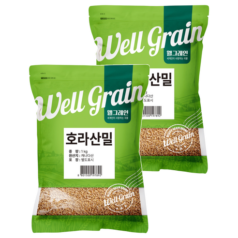웰그레인 캐나다산 호라산밀, 1kg, 2개